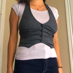 Dark Gray Pinstripe Vest
